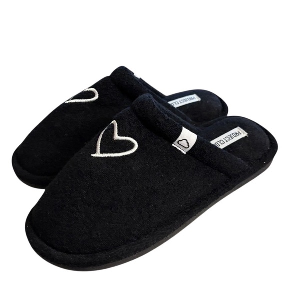 Project Cloud Black memory foam Slippers with White Heart gift dust travel bag - Picture 2 of 7